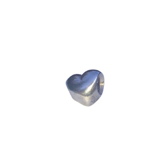 PANDORA CHARM Bead Puffy Heart Retired Silver - Picture 3 of 4